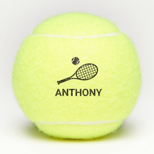 Tennis Monogram Name Simple Personalized Tennis Balls