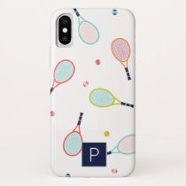 Tennis Monogram Sports Blue Green Custom iPhone X Case