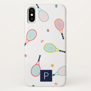 Tennis Monogram Sports Blue Green Custom iPhone X Case