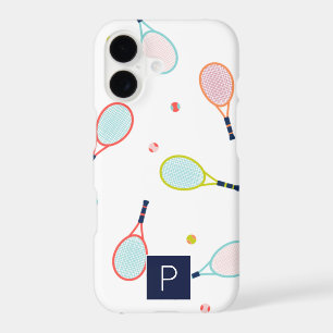 Tennis Monogram Sports Blue Green Custom iPhone 17 Case
