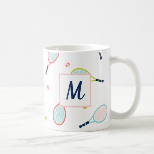 Tennis Monogrammed Sports Personalized Coffee Mug