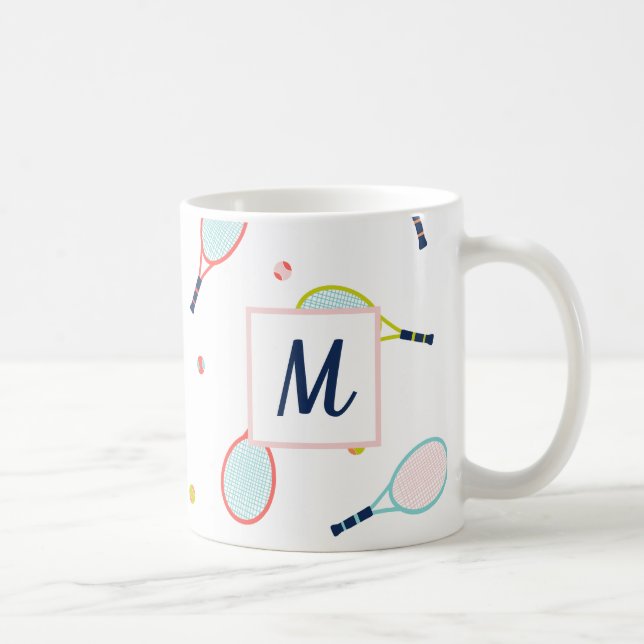 Tennis Monogrammed Sports Personalized Coffee Mug (Right)