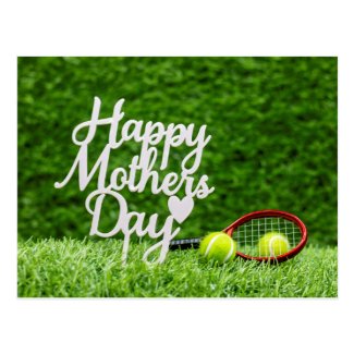 Tennis Mother's Day with tennis ball and racket Postcard