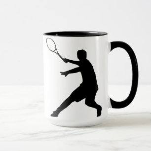 Tennis mug with silhouette of a player