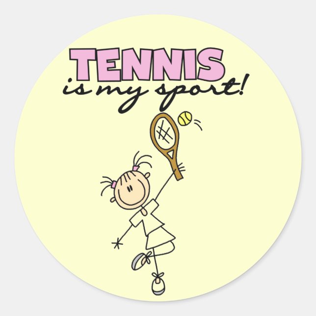Tennis My Sport Tshirts and Gifts Classic Round Sticker (Front)