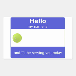 Tennis Name Tag Sticker