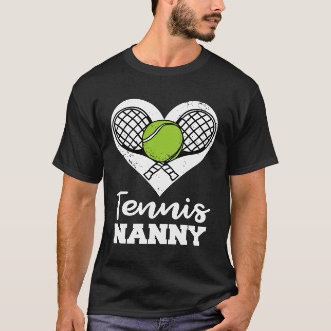 Tennis Nanny Heart  Tennis Player Nanny T-Shirt (Front)