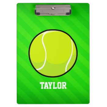 Tennis; Neon Green Stripes Clipboard by Birthday_Party_House at Zazzle