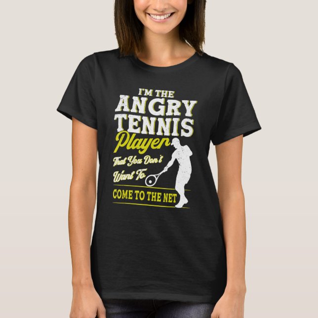 Tennis Net Ball Racquets Tennis Player Coach T-Shirt (Front)