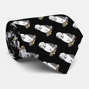 Tennis Old English Sheepdog (Gray 1) Dog Cute Neck Tie