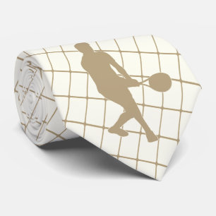 Tennis Or Racquetball Player onTan Check Necktie