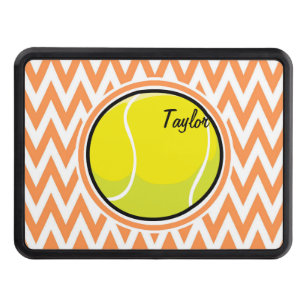 Tennis; Orange and White Chevron Hitch Cover