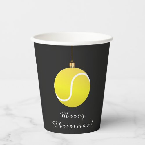 Tennis Ornament Christmas Theme Festive Holiday Paper Cups