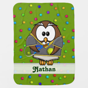 tennis owl - boy stroller blanket