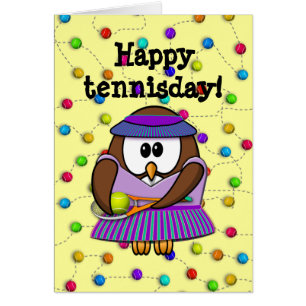tennis owl - girl cards