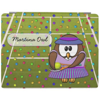 Tennis Owl Girl Ipad Smart Cover by just_owls at Zazzle