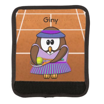 Tennis Owl Girl Luggage Handle Wrap by just_owls at Zazzle