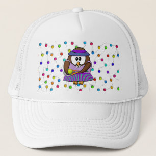 tennis owl - girl trucker hat