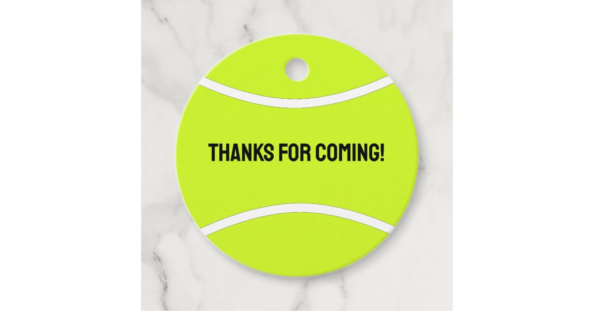 Tennis Party Custom Text Personalized Sports Favor Tags | Zazzle