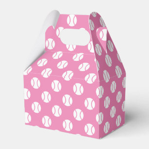 Tennis party favor box in pink or custom color