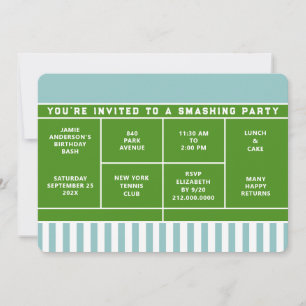Tennis Party Invitation