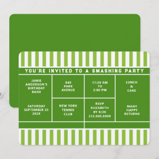 Tennis Party Invitation