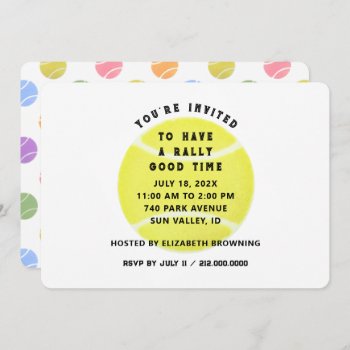 Tennis Party Invitation by ebbies at Zazzle
