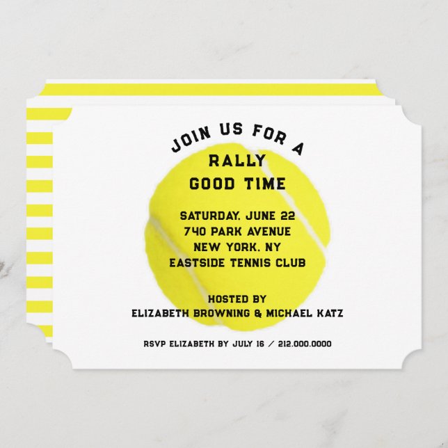 Tennis Party Invitation (Front/Back)