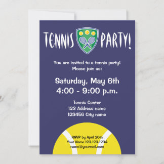 Tennis party invitations | celebration invites