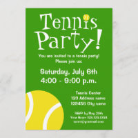 Tennis party invitations for Birthdays or BBQ