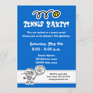 Tennis Birthday Invitations Zazzle