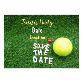 Tennis Party save the date with tennis ball Invitation