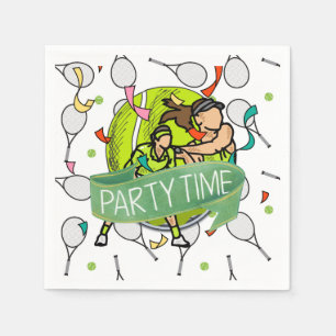 Tennis party time with player having fun Party   Napkins
