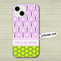 Tennis pattern custom name pink green