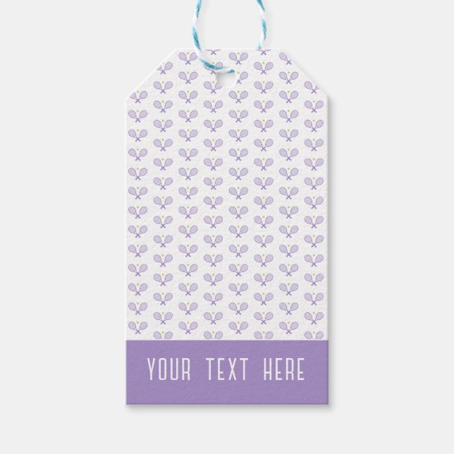 Tennis Pattern Custom Tennis Gift Tags (Front)
