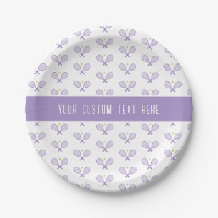 Tennis Pattern Custom Tennis Paper Plates