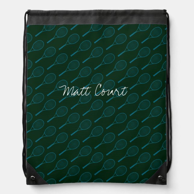 tennis pattern-design personalized drawstring bag (Front)