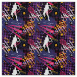 Tennis pattern on black background fabric