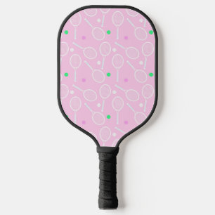 Tennis Pattern Pastel Pink Pickleball Paddle
