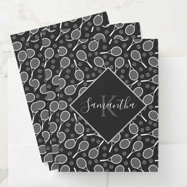 Tennis Pattern Racket & Ball Custom Pocket Folder (Creator Uploaded)