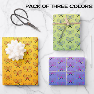 Tennis patterned wrapping paper sheets