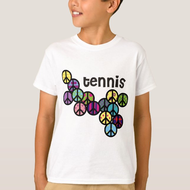 Tennis Peace Signs Filled T-Shirt (Front)