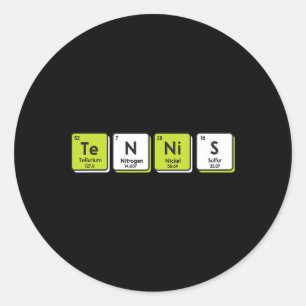 Tennis Periodic Table Elements Sport Funny Player  Classic Round Sticker
