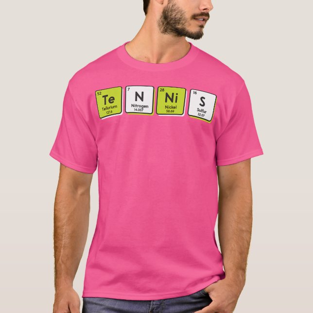 Tennis Periodic Table Elements Sport Funny Player  T-Shirt (Front)