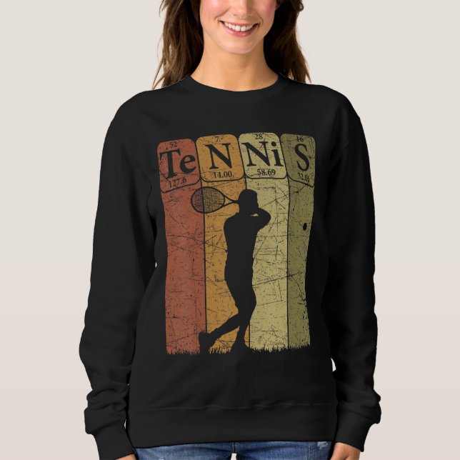 Tennis Periodic Table Elements Tennis Player Nerd  Sweatshirt (Front)