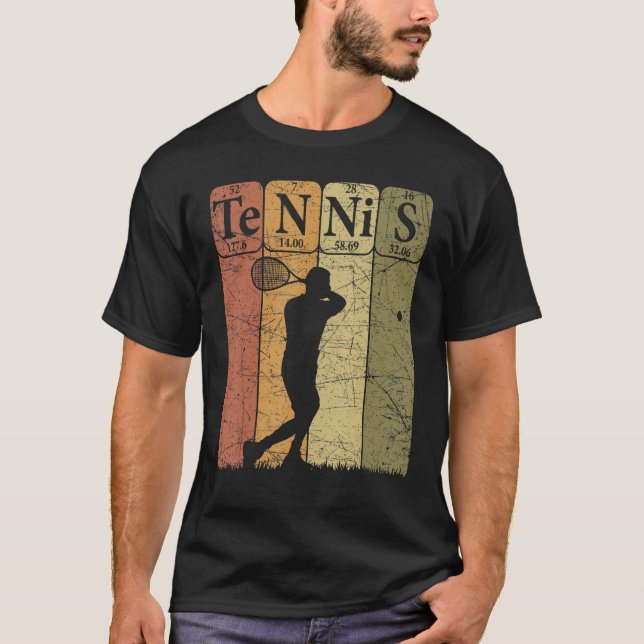Tennis Periodic Table Elements Tennis Player Nerd  T-Shirt (Front)