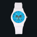 Tennis | Personalize  - Blue Watch<br><div class="desc">Blue Tennis Personalize Watch ready for you to personalize. ⭐This Product is 100% Customizable. *****Click on CUSTOMIZE BUTTON to add, delete, move, resize, changed around, rotate, etc... any of the graphics or text or use the fill in boxes. 99% of my designs in my store are done in layers. This...</div>