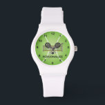 Tennis | Personalize  - Green Watch<br><div class="desc">Tennis watch ready for you to personalize. ✔NOTE: ONLY CHANGE THE TEMPLATE AREAS NEEDED! 😀 If needed, you can delete all text and start fresh with your own text, color and font choices using the Zazzle design tool area. 📌If you need further customization, please click the "Click to Customize further"...</div>