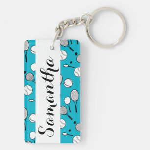 Tennis personalize name keychain