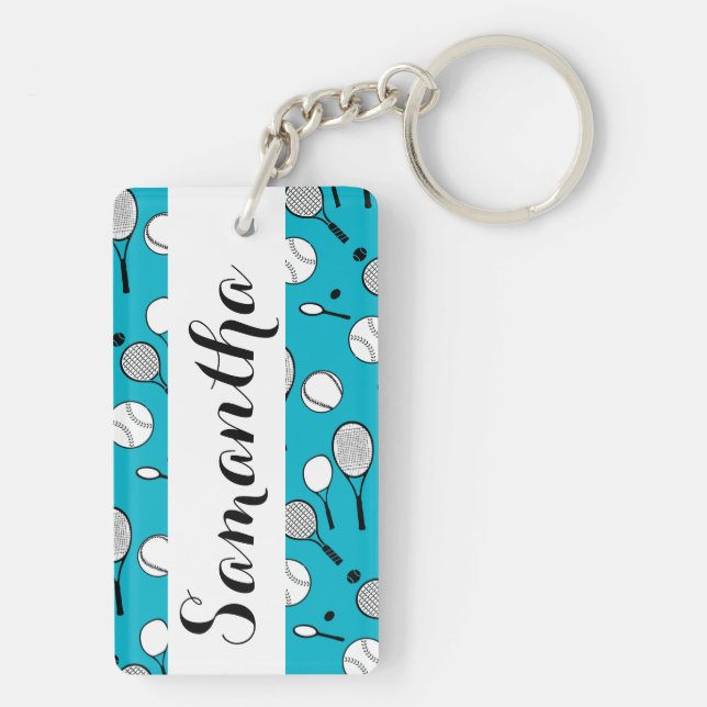 Tennis personalize name keychain (Back)